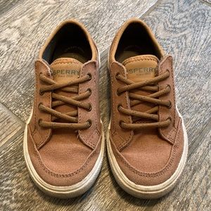Sperry Top-Sider, Toddler Boys Sneaker, Size 11, appears laced up but is Velcro